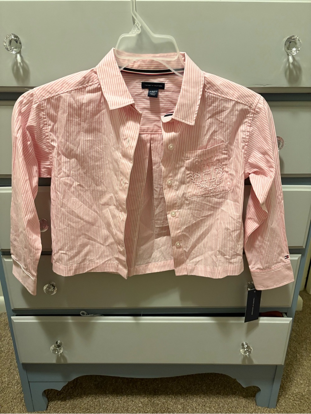 Tommy Hilfiger Pink & White Striped Button-Down Shirt